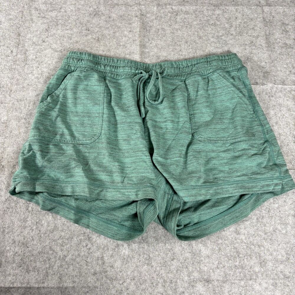 Green Casual Comfy Lounge Drawstring Sweat Shorts Womens 2XL XXL Set / Lot Of 2 - Picture 10 of 15